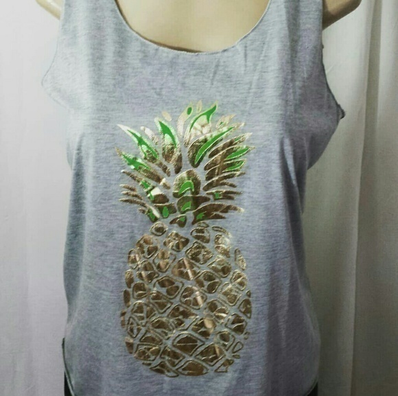 ☄Golden Pineapple Tank Top Size XL - Picture 1 of 4